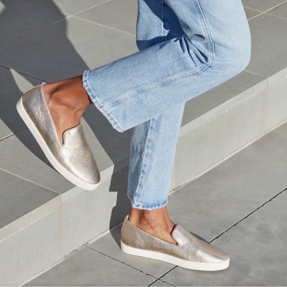 Birdies The Swift Slip On Sneaker in Gold Size: 7